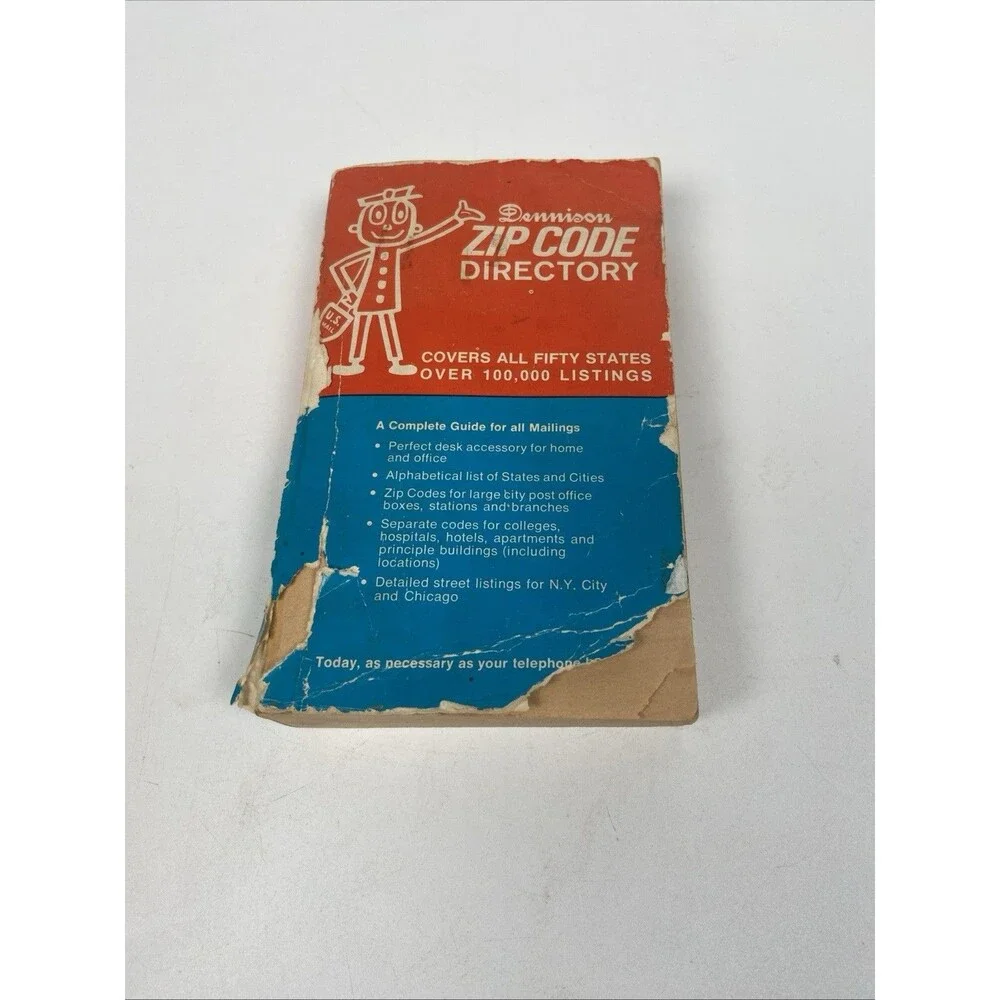 Dennison Zip Code Directory PB Covers All 50 States 100,000 Listings VTG 1977